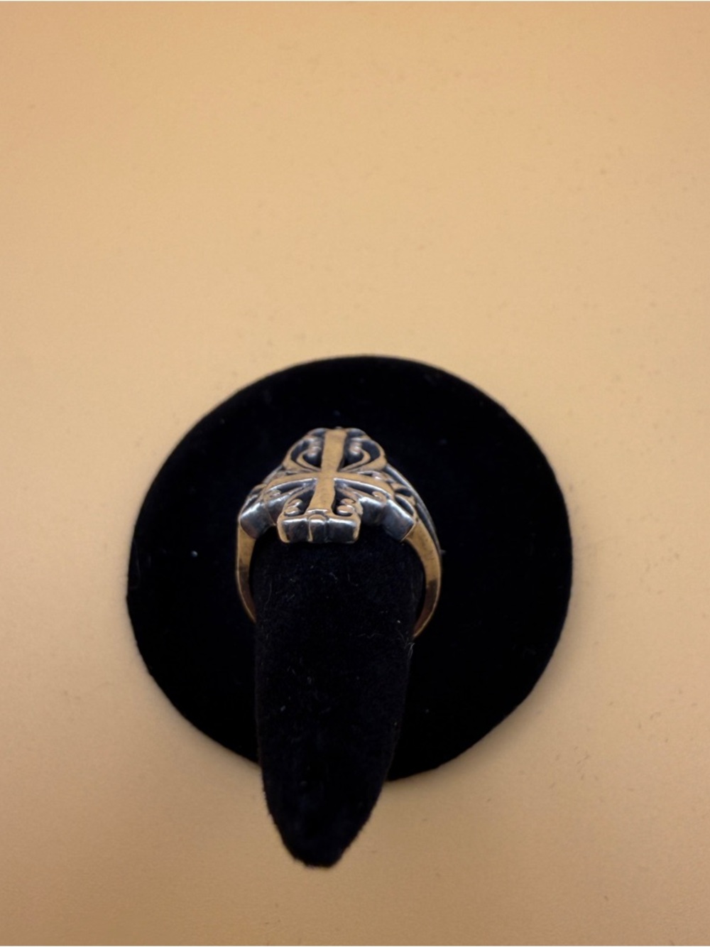 Antique Silver Cross Filigree Statement Ring - Picture 4 of 5